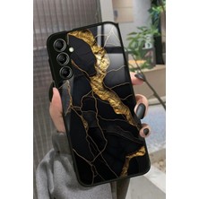 Snacase  Samsung Galaxy A14 Uyumlu Siyah Mermer Tasarımlı Glossy Silikon Kılıf