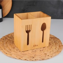 Feyza Design Doğal Bambu Kaşıklık, Şık ve Dayanıklı Mutfak Gereçleri