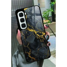 Snacase  Infinix Hot 60i Uyumlu Siyah Mermer Tasarımlı Parlak Silikon Kılıf
