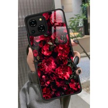 Snacase Reeder S23 Pro Max Uyumlu Kırmızı Çiçek Tasarımlı Parlak Silikon Kılıf