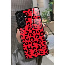 Snacase  Samsung Galaxy A26 Uyumlu Kırmızı Leopar Tasarımlı Parlak Silikon Kılıf
