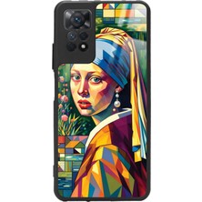 Snacase  Xiaomi Redmi Note 11 Pro Uyumlu Inci Küpeli Kız Tablo Tasarımlı Parlak Silikon Kılıf