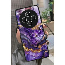 Snacase  Xiaomi Redmi 14C Uyumlu Mor Mermer Tasarımlı Parlak Silikon Kılıf