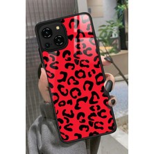Snacase Reeder S23 Pro Max Uyumlu Kırmızı Leopar Tasarımlı Parlak Silikon Kılıf