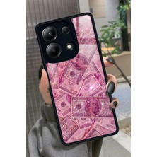 Snacase  Xiaomi Redmi Note 13 Pro 4g Uyumlu Pembe Para Tasarımlı Parlak Silikon Kılıf