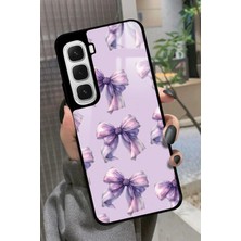 Snacase  Infinix Hot 60 Uyumlu Mor Kurdele Tasarımlı Parlak Silikon Kılıf