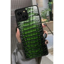 Snacase Reeder S23 Pro Max Uyumlu Yeşil Yılan Derisi Tasarımlı Parlak Silikon Kılıf