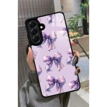 Snacase  Samsung Galaxy A36 Uyumlu Mor Kurdele Tasarımlı Parlak Silikon Kılıf