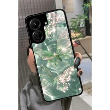 Snacase  Xiaomi Redmi 13C Uyumlu Yeşil Kelebek Tasarımlı Parlak Silikon Kılıf