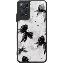 Snacase  Xiaomi Redmi Note 11 Pro Uyumlu Siyah Kurdele Tasarımlı Parlak Silikon Kılıf