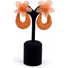 Pangu Lak Kaplama Çiçek Detaylı Kağıt Ip Küpe