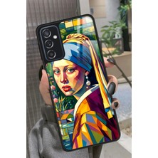 Snacase  Samsung Galaxy M52 Uyumlu Inci Küpeli Kız Tablo Tasarımlı Parlak Silikon Kılıf