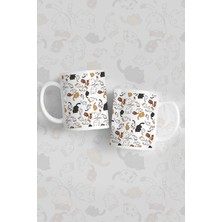 Sevimli Kediler Baskılı Kupa Bardak – Kedili Seramik Kahve Kupası – Sevimli Tasarımlı Hediye Bardak