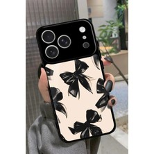 Snacase Apple iPhone 17 Pro Uyumlu Siyah Kurdele Tasarımlı Parlak Silikon Kılıf