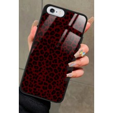 Snacase Apple iPhone 6 Plus Uyumlu Bordo Leopar Tasarımlı Parlak Silikon Kılıf