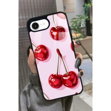 Snacase Apple iPhone 16E Uyumlu Kiraz Tasarımlı Parlak Silikon Kılıf