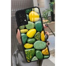 Snacase  Samsung Galaxy A73 Uyumlu Yeşil&sarı Taş Tasarımlı Parlak Silikon Kılıf