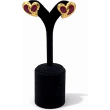 Pangu Kalp Figürlü Renkli Mineli Çelik Küpe