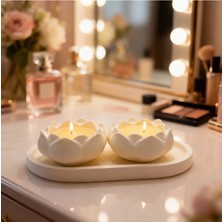 Bernami Mevlüt Pinterest Vanilya Kokulu Dekoratif Tepsili Gül Desenli Mum Seti