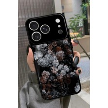 Snacase Apple iPhone 17 Pro Max Uyumlu Beyaz Çiçek Tasarımlı Parlak Silikon Kılıf