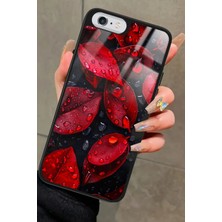 Snacase Apple iPhone 6s Plus Uyumlu Kırmızı Yaprak Tasarımlı Parlak Silikon Kılıf