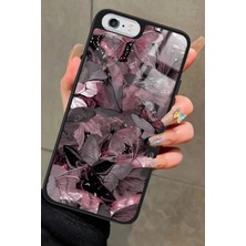 Snacase Apple iPhone 6s Plus Uyumlu Pembe Kelebek Tasarımlı Parlak Silikon Kılıf