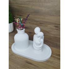 Bernami Mevlüt Pinterest Dekoratif 3'lü Set Oval Tabak Sarılan Çift Vazo