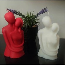 Bernami Mevlüt Pinterest Sarılan Çiftler Mum Kırmızı-Beyaz Lavanta Kokulu 2' Li %100 Soya Wax Organik