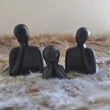 Bernami Kdekoratif Pinterest Aile Biblo Figür Heykel 3lu Set Siyah