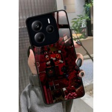 Snacase  Xiaomi Redmi Note 14 Uyumlu Bordo Poster Tasarımlı Parlak Silikon Kılıf