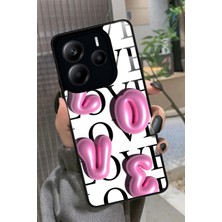 Snacase  Xiaomi Redmi Note 14 Uyumlu Love Yazılı Parlak Silikon Kılıf