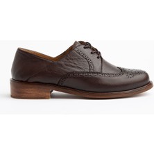 Shemard Kadın Kahverengi Hakiki Deri Bağcıklı Loafer Ayakkabı