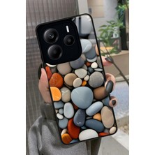 Snacase  Xiaomi Redmi Note 14 Uyumlu Renkli Taş Tasarımlı Glossy Silikon Kılıf
