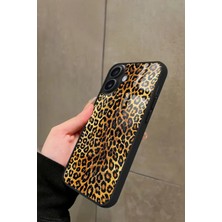 Snacase Apple iPhone 16 Plus Uyumlu Sarı Leopar Tasarımlı Glossy Silikon Kılıf