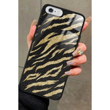 Snacase Apple iPhone 6s Plus Uyumlu Kahverengi Zebra Tasarımlı Parlak Silikon Kılıf