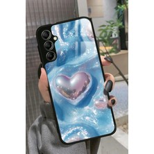 Snacase  Samsung Galaxy A34 Uyumlu Simli Kalp Tasarımlı Parlak Silikon Kılıf