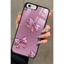 Snacase Apple iPhone 6s Plus Uyumlu Pembe Kurdele Tasarımlı Parlak Silikon Kılıf