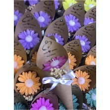 Bernami Kdekoratif Pinterest 15 Adet Kişiye Özel Rengarenk Taşlı Papatya Buket Mum, Doğumgünü, Hediyelik, Sünnet