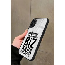 Snacase Apple iPhone 16 Uyumlu Taraftar Sözü Yazılı Parlak Silikon Kılıf