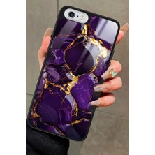 Snacase Apple iPhone 6s Plus Uyumlu Mor Mermer Tasarımlı Parlak Silikon Kılıf