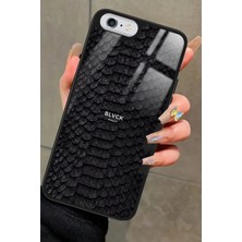 Snacase Apple iPhone 6 Plus Uyumlu Siyah Yılan Derisi Tasarımlı Parlak Silikon Kılıf