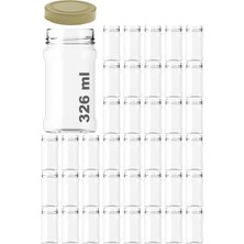 Feyza Design Şık 326 ml Cam Kavanoz, Gold Kapaklı, 39'lu Paket, Bal ve Tatlılar Için