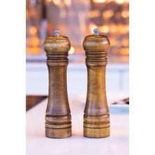 Feyza Design 2'li Baharat Değirmeni Seti, Ahşap Ceviz Tasarım, 21 Cm, Şık ve Kullanışlı