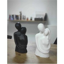 Bernami Kdekoratif Pinterest Sarılan Sevgililer Biblo 2'li Set Siyah- Beyaz