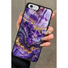 Snacase Apple iPhone 6 Plus Uyumlu Mor Mermer Tasarımlı Parlak Silikon Kılıf