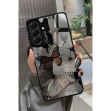 Snacase  Samsung Galaxy A56 Uyumlu Siyah Kelebek Tasarımlı Parlak Silikon Kılıf