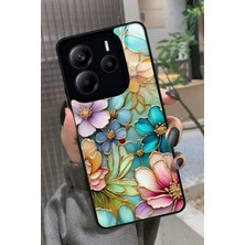 Snacase  Xiaomi Redmi Note 14 Uyumlu Karışık Çiçek Tasarımlı Parlak Silikon Kılıf