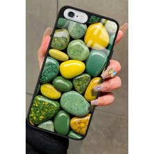 Snacase Apple iPhone 6s Plus Uyumlu Yeşil&sarı Taş Tasarımlı Parlak Silikon Kılıf