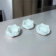 Bernami Mevlüt Pinterest 3’lü Lotus Çiçeği & Dekoratif Mumluk & Hediyelik Eşya & Tealight Mumluk & Dekor Süs & Alçı Mumluk