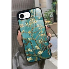 Snacase Apple iPhone 16E Uyumlu Van Gogh Yeşil Ağaç Tablo Tasarımlı Parlak Silikon Kılıf